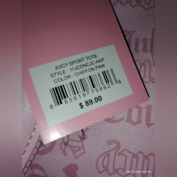 JUICY COUTURE LARGE PASTEL PINK TOTE - Picture 2 of 11